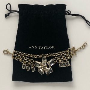 VIntage Ann Taylor Gold Tone Rhinestone Bracelet.